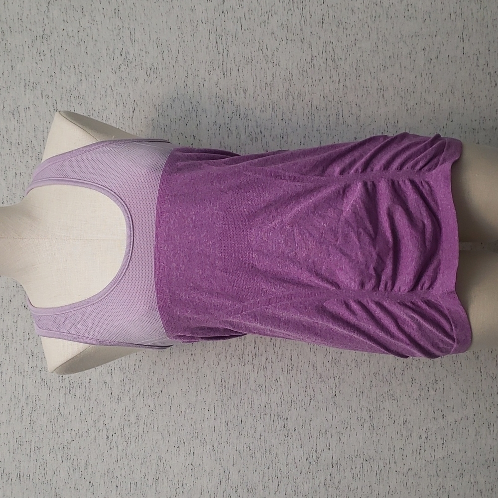 Athleta Fasted Track Fitted Purple Tank Top with Ruching